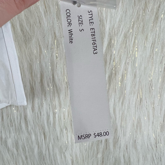 Zac & Rachel Womens Blouse White 3/4 Sleeve Collar Eyelet Lace Button Up S New - Picture 5 of 6